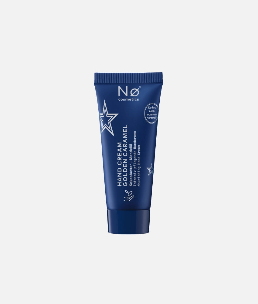 Mini Hand Cream Golden Caramel Produktbild auf grauem Hintergrund.