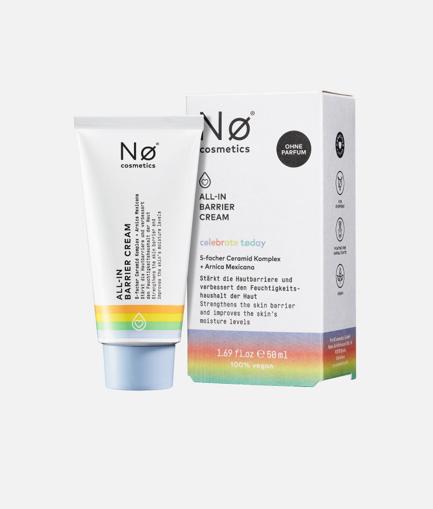 Barrierecreme für das Gesicht von Nø Cosmetics mit blauem Deckel