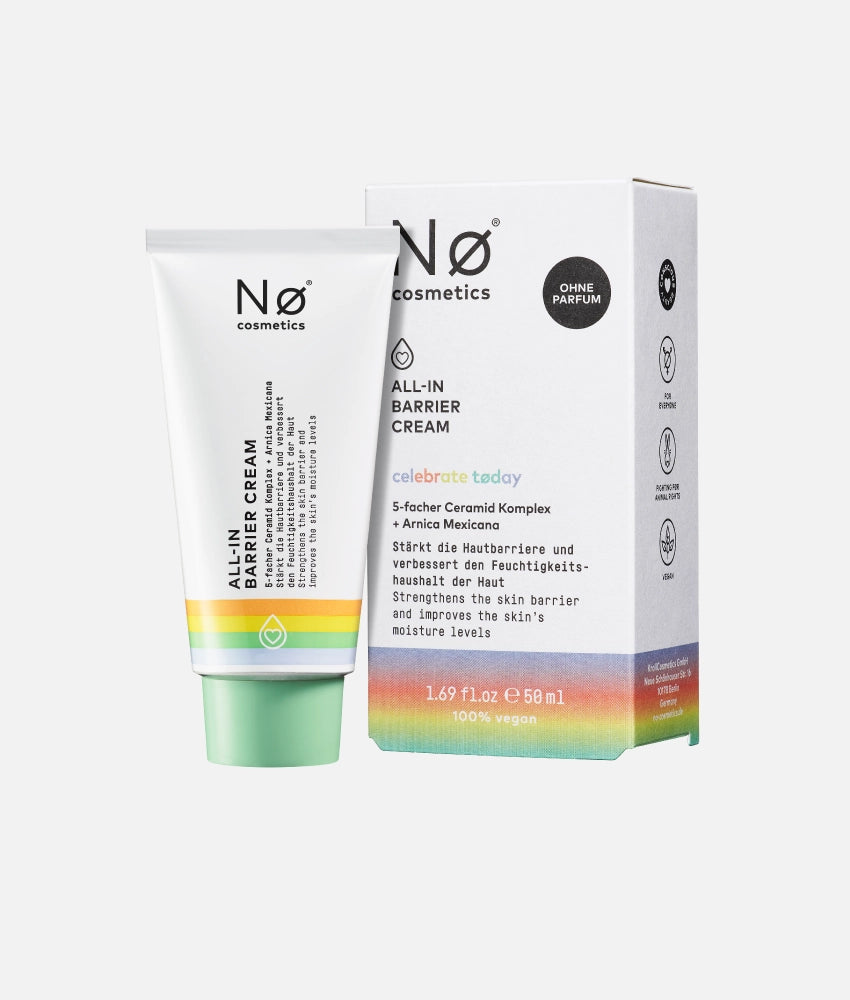 Barrierecreme für das Gesicht von Nø Cosmetics mit blauem Deckel