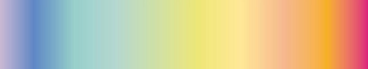 Abstrakter Farbverlauf von Blau über Türkis und Gelb bis Orange und Pink.