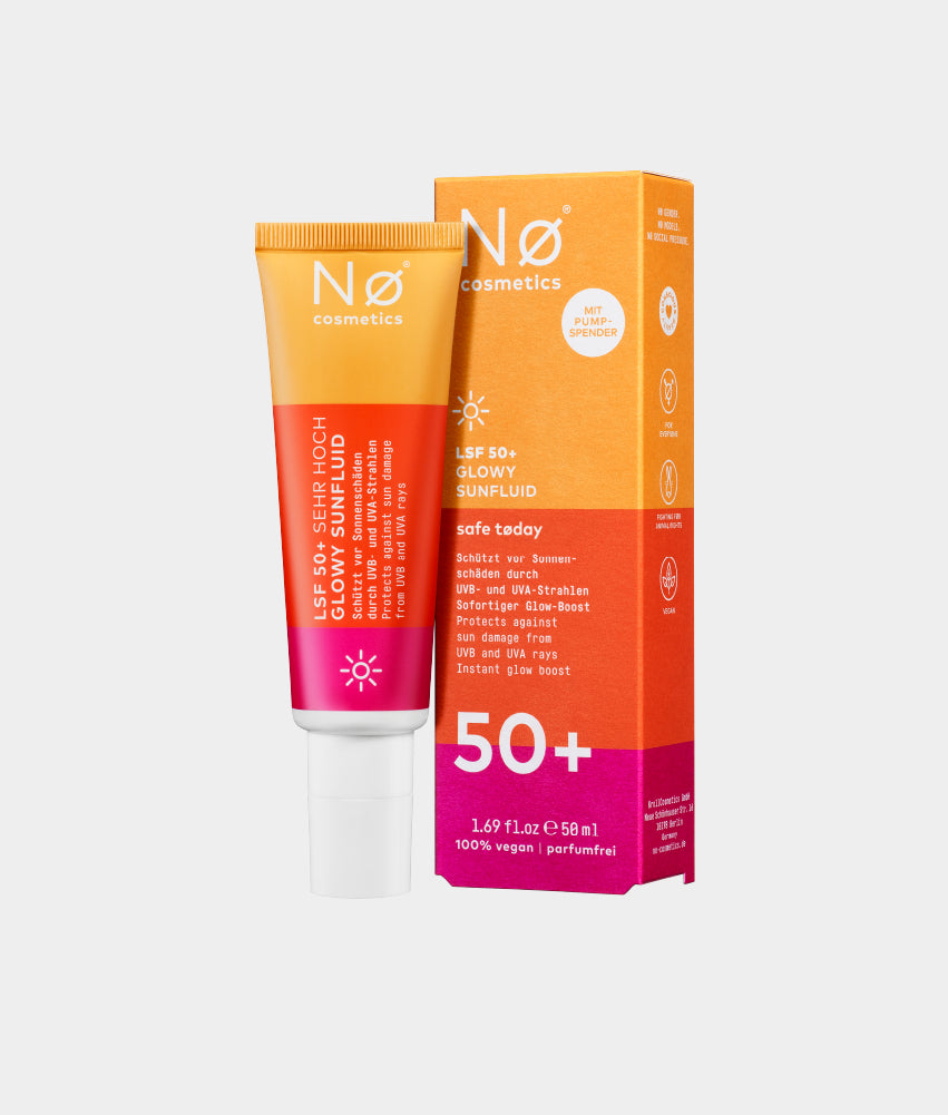Glowy Sunfluid von Nø Cosmetics mit LSF 50+
