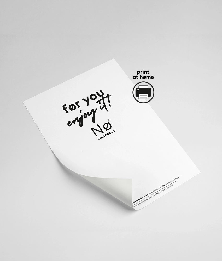Gutschein mit der Aufschrift "før you, enjoy it"