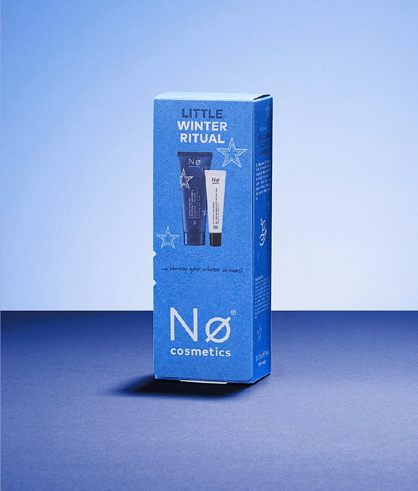 Little Winter Ritual Winter Set 2026 von Nø Cosmetics, auf blauem Hintergrund.