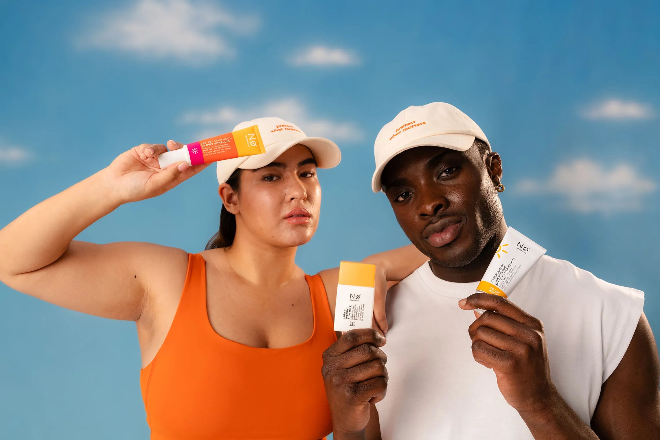 Nø Cosmetics Banner mit Protect Tøday Produkten