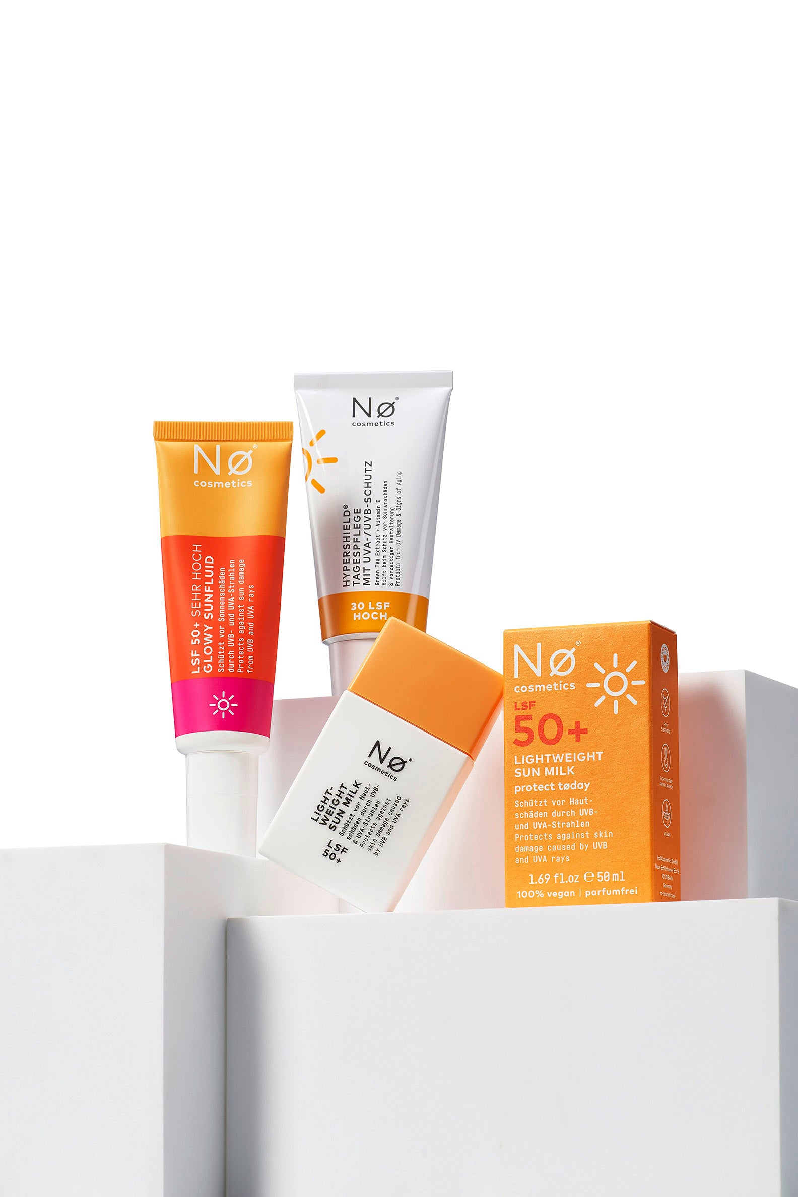 Nø Cosmetics Banner mit Protect Tøday Produkten