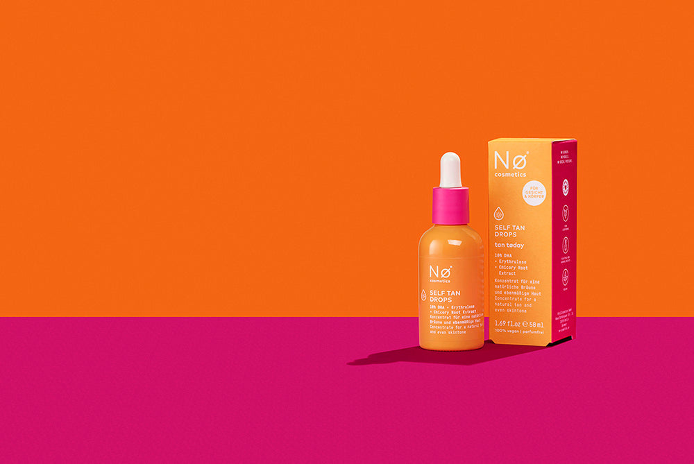 Banner von den Self Tan Drops von Nø Cosmetics